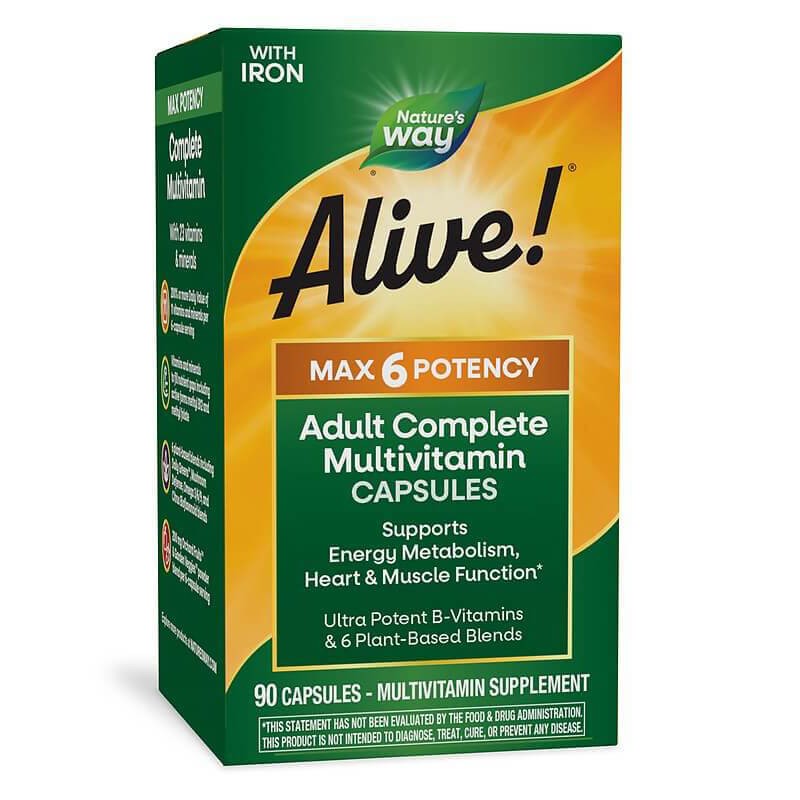 Мултивитамини Алайв Max6 максимум сила - Alive!® Max6 Potency Multivitamin, 90 капсули