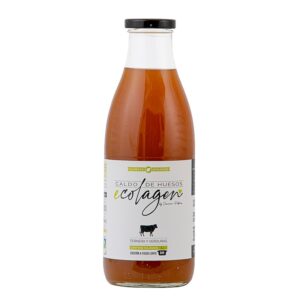 Телешки костен бульон, БИО - С подправки, зеленчуци, ябълков оцет и хималайска сол, 1 литър