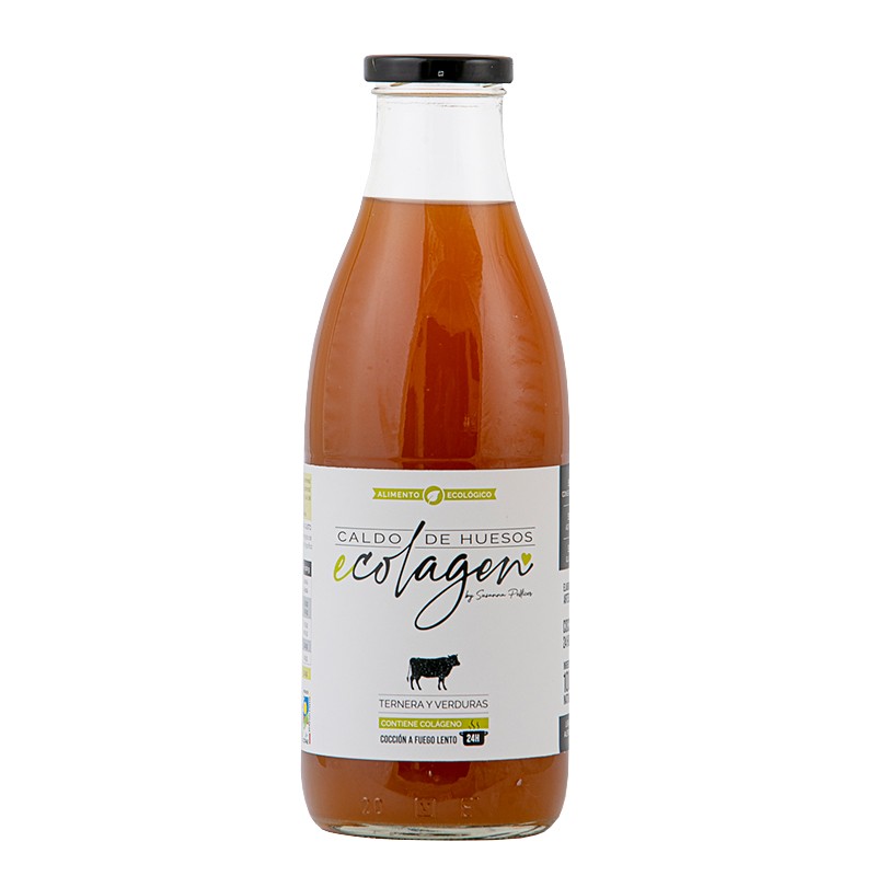 Телешки костен бульон, БИО - С подправки, зеленчуци, ябълков оцет и хималайска сол, 1 литър