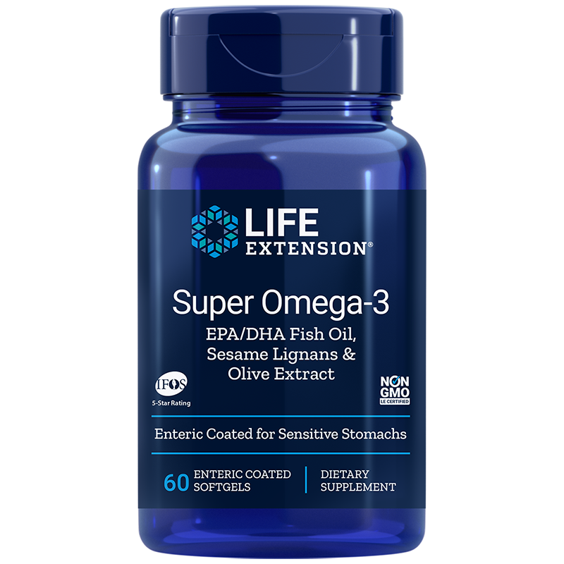 Super Omega-3 / Омега-3 от риба с добавени Лигнан от сусам и Маслина х 60 стомашно-устойчиви софтгел капсули