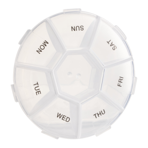 Кръгла кутия за лекарства за 7 дни