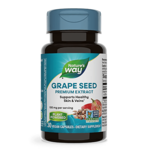 Гроздово семе и витамин С - премиум формула - За кръвоносните съдове и кожата, 30 капсули