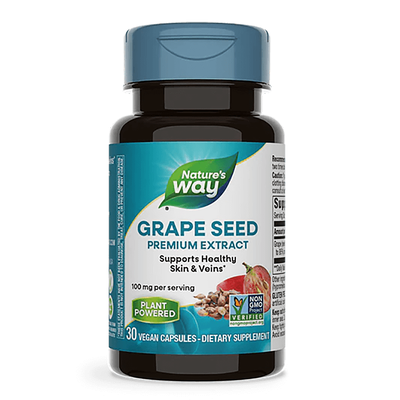 Гроздово семе и витамин С - премиум формула - За кръвоносните съдове и кожата, 30 капсули
