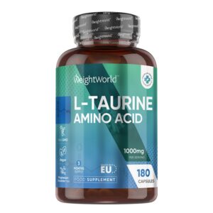 L-Таурин 500 mg – Енергия, издръжливост и сърдечно здраве, 180 капсули
