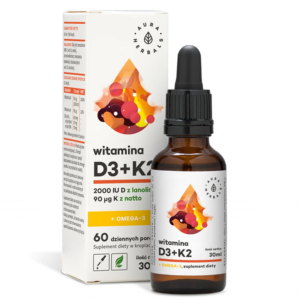 В подкрепа на костите, имунитета и мозъчната функция - Витамин D3 + K2 + Oмега-3, 30 ml капки