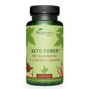 Keto Power® с глюкоманан, L-карнитин и лют червен пипер, 60 капсули