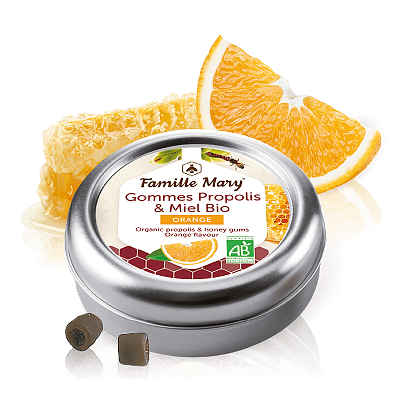 Бонбони за смучене с био мед, прополис и портокал, 45 g