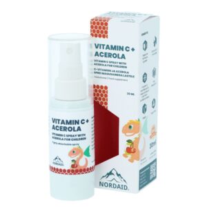 Витамин С & ацерола за деца и възрастни - Имуностимулатор и антиоксидант, Спрей за уста с вкус на касис, 200 впръсквания