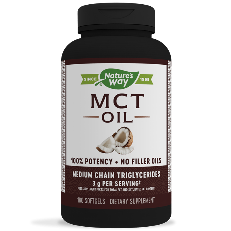 Средноверижни триглицериди от кокосово масло - Енергия и регулиране на теглото, 180 софтгел капсули