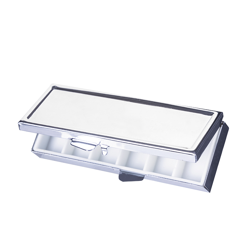 Правоъгълна метална кутия за лекарства с 6 отделения и огледало - Image 2