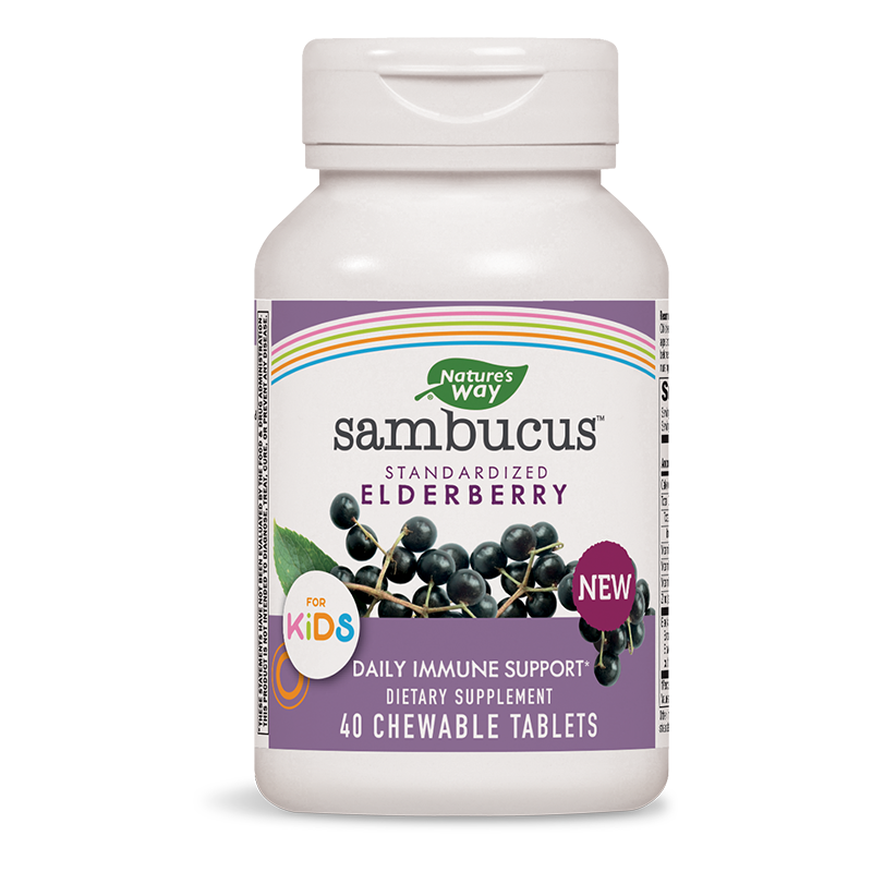 Самбукус за деца с черен бъз, цинк, витамини А, С & В6 - Sambucus for Kids Chewable, 40 дъвчащи таблетки - Image 2