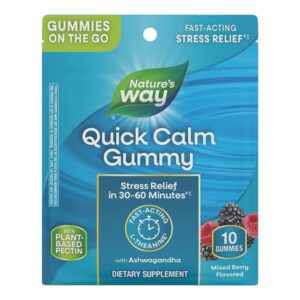 QUICK CALM – стрес контрол за 30-60 минути - Ашваганда и L-теанин срещу тревожност и безсъние, 10 желирани таблетки