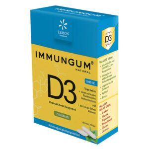 Дъвки с витамин D3 Immungum – за орална хигиена, здрави зъби и свеж дъх, 20 броя с аромат на мента