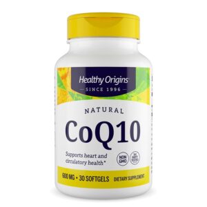 Коензим Q10 (Убиквинон) – Сърдечно-съдова грижа и клетъчна енергия при повишени нужди, 600 mg, 30 софтгел капсули