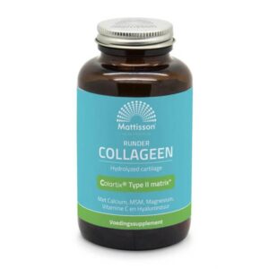 Здрави стави и красиви коса и кожа - Колаген Говежди (тип 2) с калций, магнезий, витамин С и хиалуронова киселина, 180 капсули