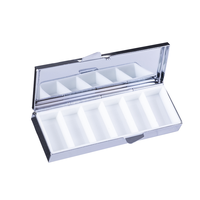 Правоъгълна метална кутия за лекарства с 6 отделения и огледало - Image 3