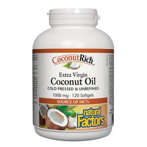 Кокосово масло - CoconutRich™ Coconut Oil Extra Virgin, 1000 mg x 120 софтгел капсули