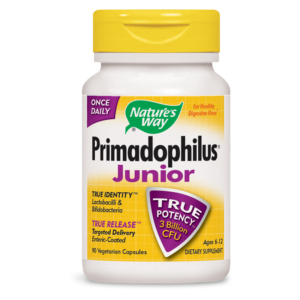 Пробиотик Примадофилус Джуниър – за деца (6-12 г.), 3 млрд. активни пробиотици, 90 капсули със забавено освобождаване