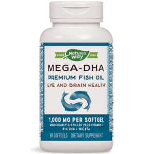 Омега-3 с високо съдържание на DHA - Премиум рибено масло за мозъка и зрението, 1000 mg, 60 софтгел капсули