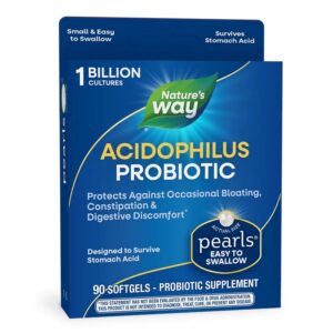 Пърлс® Пробиотик Acidophilus - Добро храносмилане и стомашно-чревен баланс, 1 млрд. активни пробиотици, 90 софтгел капсули