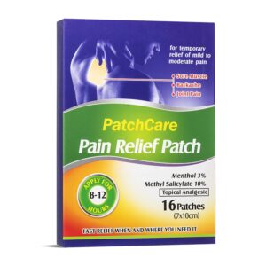 Обезболяващи пластири с ментол и метил салицилат – За мускулна и ставна болка, 16 броя, 7см х 10см