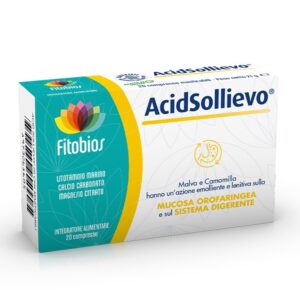 Acid Sollievo – Бързо облекчение при киселини и подуване, 20 дъвчащи таблетки