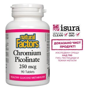 Контрол на кръвната захар и теглото - Хром Пиколинат, 250 mcg х 90 таблетки