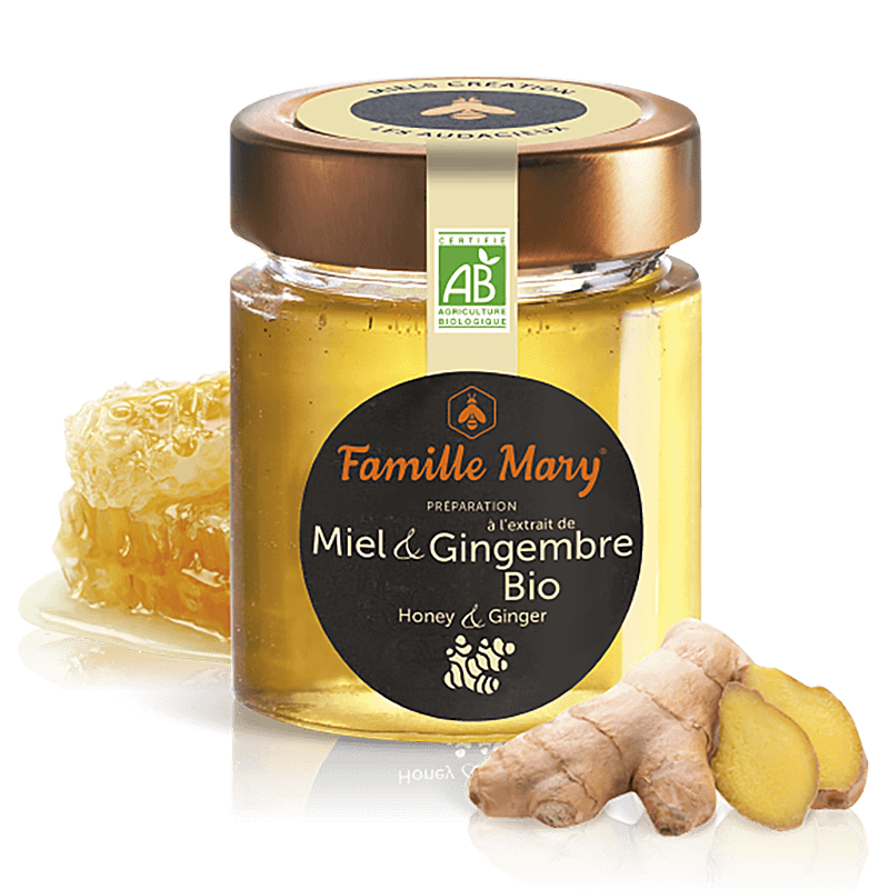 Пчелен акациев мед + Джинджифил БИО - Miel Gingembre BIO, 170 g