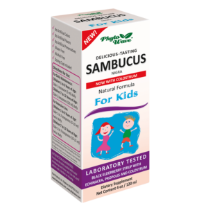 Самбукус Нигра сироп за деца с черен бъз, ехинацея, прополис и коластра - Sambucus Nigra for Kids, 120 ml