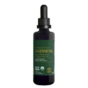 5 Ginseng Raw Herbal Extract™ – Енергия, издръжливост и жизнен тонус с 5 вида женшен, 59.2 ml капки