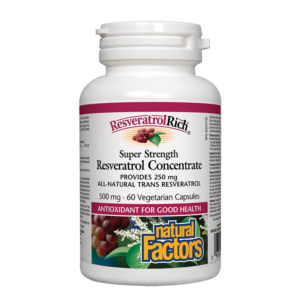 Ресвератрол супер концентрат – антиоксидант - ResveratrolRich®, 500 mg, 60 капсули за 2 месеца прием
