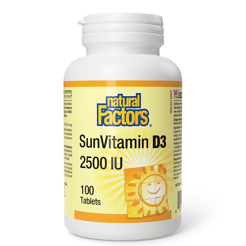 Витамин D3 – Кости, имунитет и калциев баланс, 2500 IU, 100 таблетки - Image 2