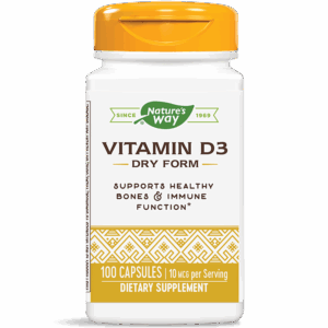 Витамин D3 (суха форма) - Силен имунитет, здрави кости и зъби, 400 IU, 100 капсули