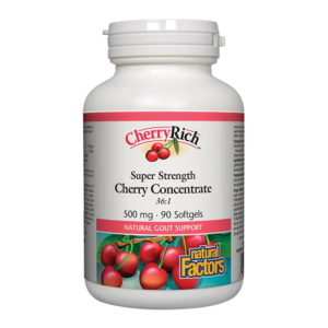 При подагра - Череша супер концентрат - CherryRich™ 500 mg, 90 софтгел капсули