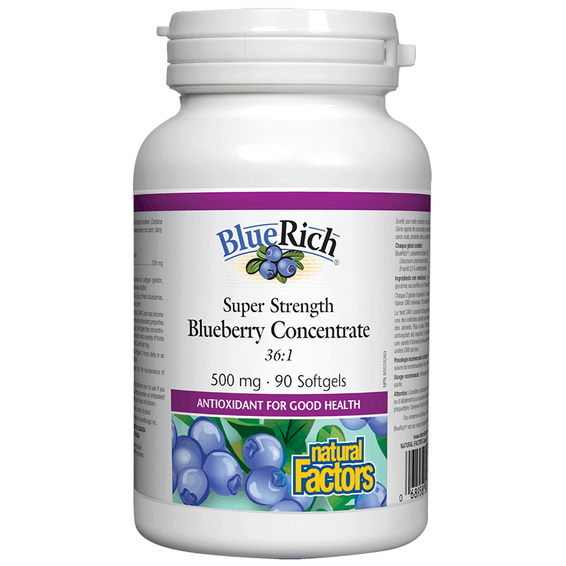 BlueRich® Super Strength Blueberry Concentrate / Синя боровинка супер концентрат, 500 mg, 90 капсули