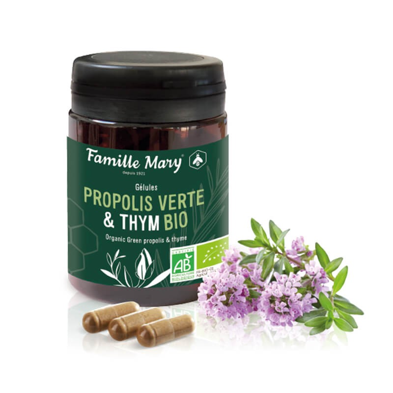 Био зелен прополис и мащерка – дихателна система - При респираторни инфекции и кашлица, 60 капсули