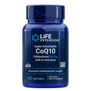 Мощен антиоксидант за здраво сърце - Коензим Q10 (убиквинон) 50 mg + d-Лимонен, 60 софтгел капсули