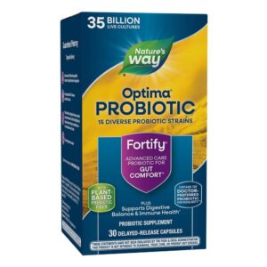 Пробиотик + пребиотици – ежедневна грижа - Fortify Optima Probiotic Everyday Care, 35 млрд. активни пробиотици, 30 капсули