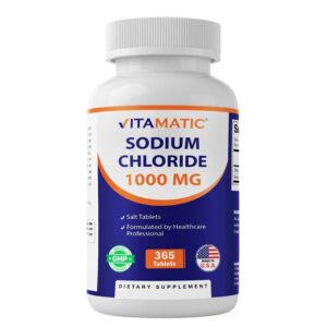 Натриев хлорид – Електролитен баланс и хидратация, 1000 mg, 365 таблетки