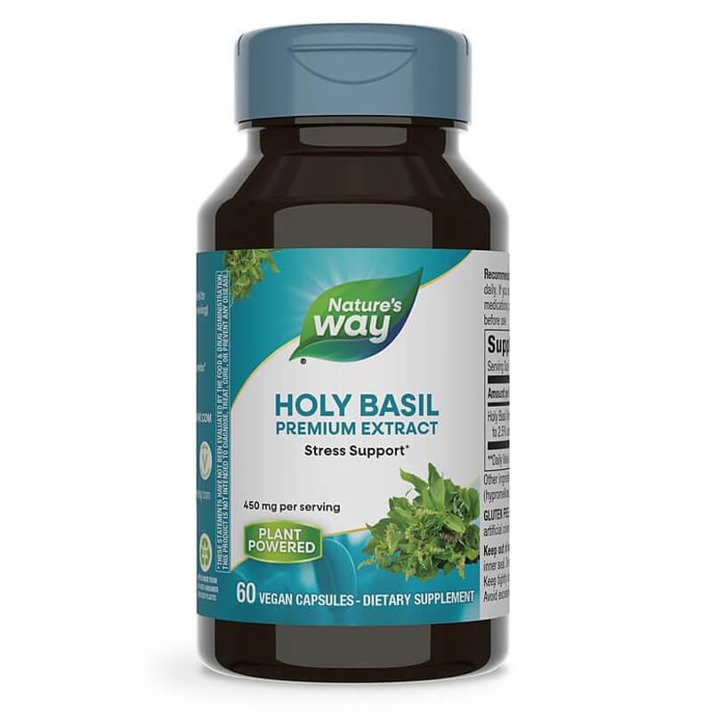 Свещен босилек – антистрес аюрведична билка - Премиум екстракт, 450 mg, 60 капсули