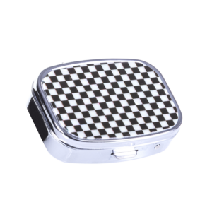 Овална метална кутия за лекарства с 2 отделения