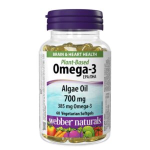 Омега-3 (веган) – За ясна мисъл, памет и сърдечна функция, 385 mg, 60 капсули