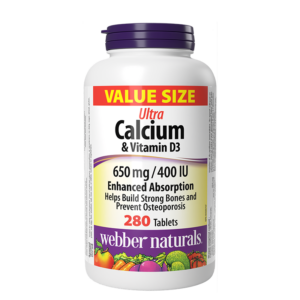 Костна система - Ултра Калций 650 mg + Витамин D3 400 IU, 280 таблетки