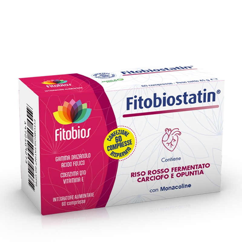 Червен ориз 199 mg + Артишок 300 mg – Контрол на холестерола и липиден баланс, Fitobiostatin®, 60 таблетки