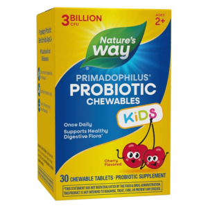 Пробиотик Примадофилус Кидс – за деца (2-12 г.), 3 млрд. активни пробиотици, 30 дъвчащи таблетки с вкус на череша