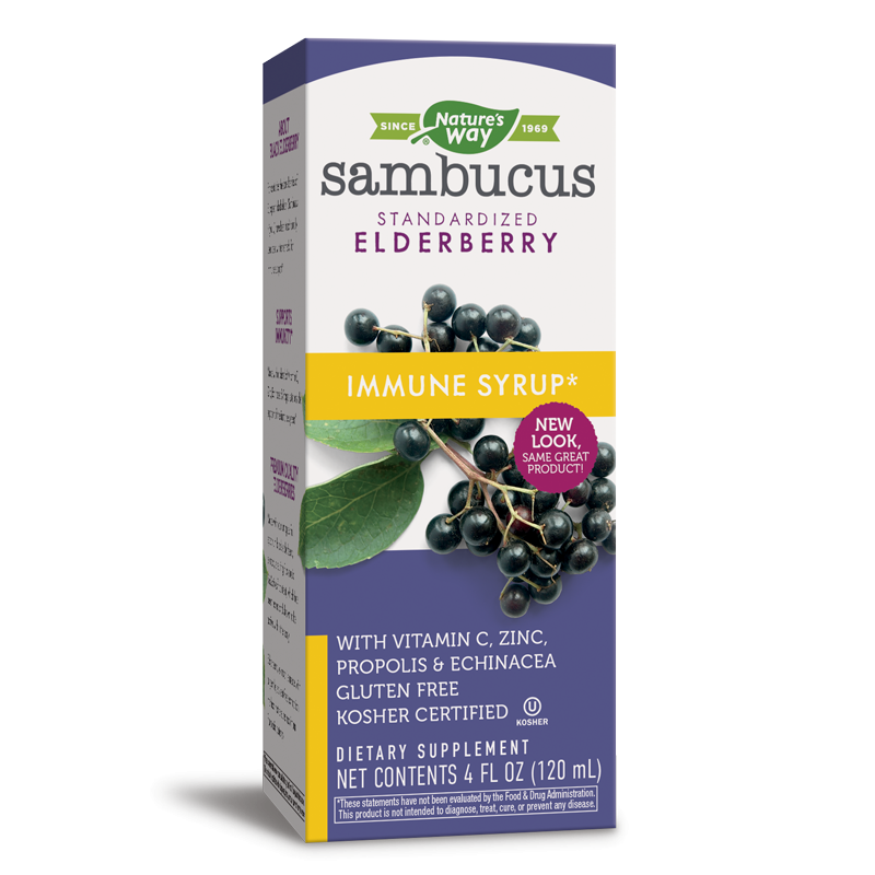 Самбукус Имун сироп с черен бъз, ехинацея, прополис, вит. С & цинк - Sambucus Immune Syrup, 120 ml