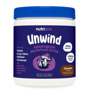 Рейши + Лъвска грива + Магнезий – Спокоен сън и нервен баланс, 258 g прах с вкус на шоколад