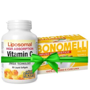 Промо пакет "Антиоксидантна защита" - Липозомен витамин С 500 mg х 90 капсули + Билков чай джинджифил и куркума 16 пакетчета