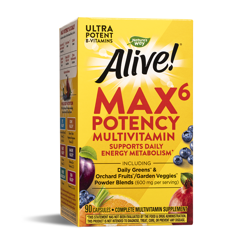 Мултивитамини Алайв Max6 максимум сила - Alive!® Max6 Potency Multivitamin, 90 капсули - Image 2