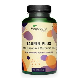 Срещу стрес и умора - Таурин + Л-Теанин, куркума и витамин В3, 90 капсули